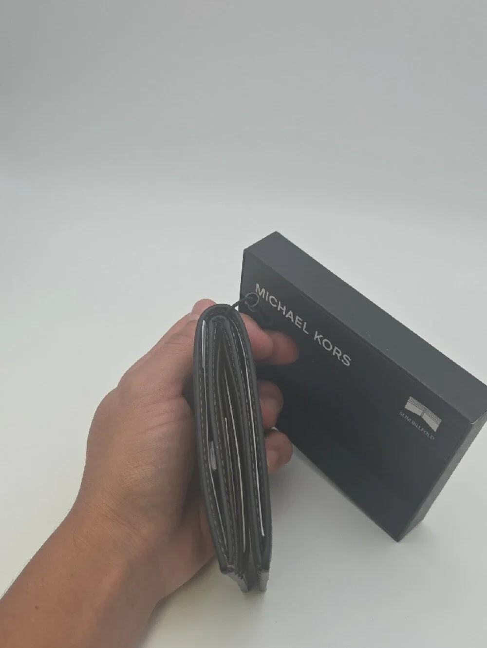 Michael Kors Olive Green Slim Billfold Wallet with MK Emblem